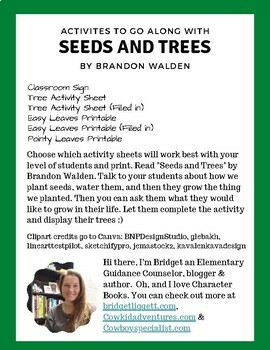 Preview of Seeds and Trees By Brandon Walden Companion Activity
