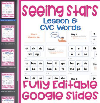 Preview of Seeing Stars - Box 1: Simple Syllables - 6 Google Slide Lessons