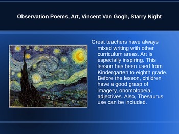 Preview of Seeing The World Through Different Eyes - Observation Poems, Starry Night