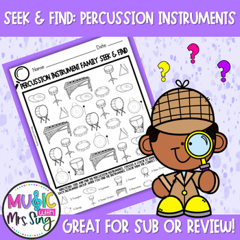 Preview of Seek & Find: Percussion Instrument Family - Gong, Cymbals, Snare Drum & More