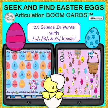 Preview of Seek-&-Find The Easter Eggs Articulation Boom Cards™