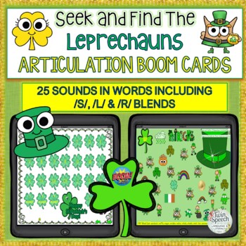 Preview of Seek-&-Find The Leprechauns Articulation Boom Cards™