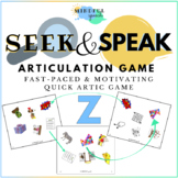 Quick Artic for Z Matching Game Speech Therapy Stopping NO PREP
