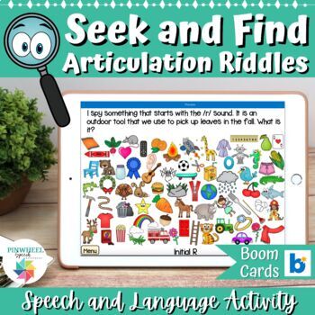 Preview of Seek and Find Articulation Boom Cards™ No Prep Speech Therapy I Spy Activity