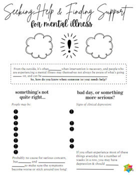 Preview of Seeking Help & Finding Support for Mental Health Guided Notes 