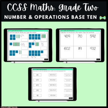 Preview of Grade Two Math | Number & Operations | CCSS | Seesaw Activities | Online