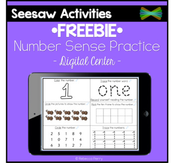 Preview of Seesaw Activities Templates - *FREEBIE* - Number Sense 1-10 - Online Learning