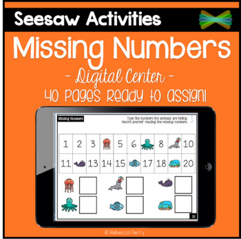 Preview of Seesaw Activities Templates - Missing Number Puzzles - Online Learning