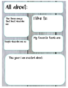 Preview of Seesaw Activity Template: All About Me!