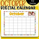 Seesaw Calendar | October Digital Calendar