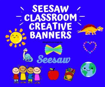 Preview of 75 Seesaw Digital Online Classroom Blog Headers