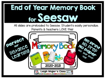Preview of Seesaw End of Year Digital Memory Book (Kindergarten-3rd Grade)