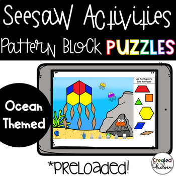 Preview of Seesaw Pattern Block Puzzles- Ocean Themed