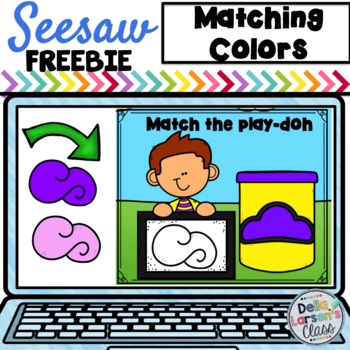 Preview of Seesaw Preloaded Color Matching Lesson for Distance Learning -FREEBIE