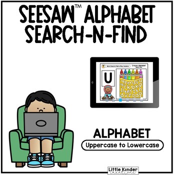 Preview of Seesaw™ Search-N-Find Alphabet Crayons Uppercase to Lowercase | Digital Learning