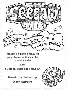 Seesaw Station: instructional display & handout for digital portfolios