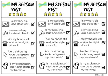 Preview of Seesaw Success Criteria Bookmarks