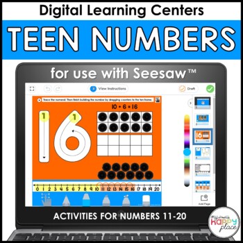 Preview of Seesaw Teen Numbers Activities: Numbers 11-20 - Distance Learning