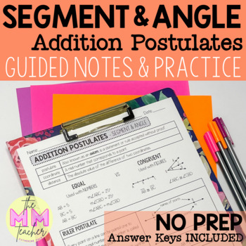 Preview of Segment & Angle Addition Postulate: Guided Notes & Practice