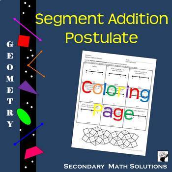 Preview of Segment Addition Postulate Coloring Activity