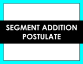 Segment Addition Postulate Drag 'n Drop