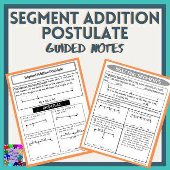 Preview of Segment Addition Postulate Guided Notes