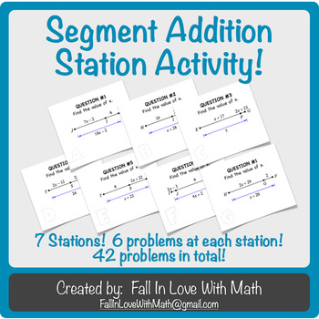 Preview of Segment Addition Postulate Station Activity!