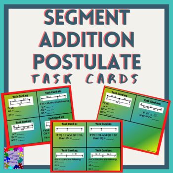 Preview of Segment Addition Postulate Task Cards (Digital or Printable)