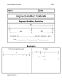 Segment Addition Quick Notes