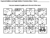 Segment Addition and Angle Addition Postulates Activity: M
