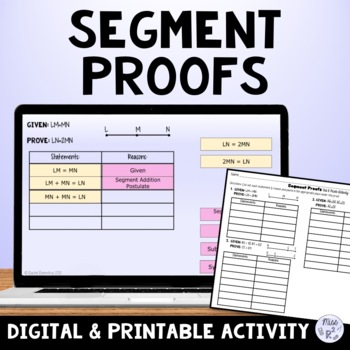 Preview of Segment Proofs Practice Digital & Print Drag and Drop Activity