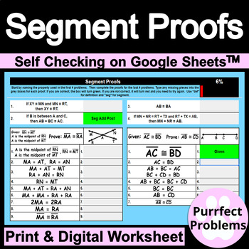 Preview of Segment Proofs Self Checking Digital Activity on Google Sheetsᵀᴹ