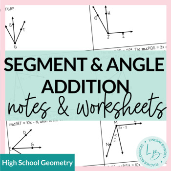 Preview of Segment and Angle Addition Postulates Guided Notes and Worksheets