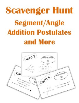 Preview of Segment and Angle Addition Scavenger Hunt Activity