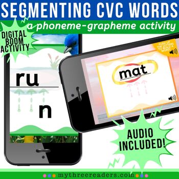 Preview of Segmenting CVC Words Digital  Boom™ Game! Push Up the Letters and Hear the Sound