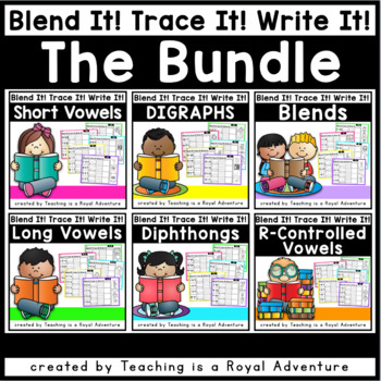 Preview of Blending and Segmenting Activities Phonics Worksheets BUNDLE