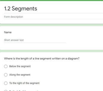 Preview of Segments Google Form 