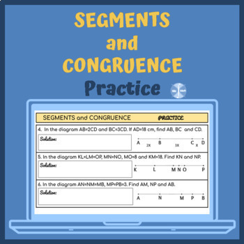 Preview of Segments and Congruence - Practice (12 challenging problems)