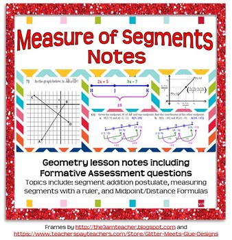 Preview of Segments and Their Measures Guided Notes (for introductory unit to Geometry)