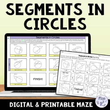 Preview of Segments in Circles (Chords, Tangents & Secants) Practice Activity