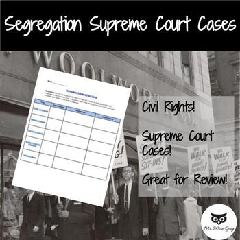 Segregation Supreme Court Cases by Mr Wise Guy TPT