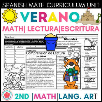 Preview of Segundo a 3er Grado Repaso de Verano Lectura y Matemáticas Summer Review