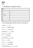 Sein German verb Worksheet