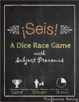 Preview of Seis: a dice race game reviewing subject pronouns (Spanish 1)