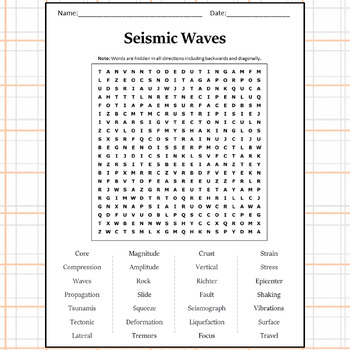 Seismic waves worksheets