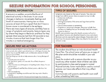 Preview of Seizure Information for School Staff