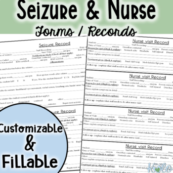 Preview of Seizure & Nurse Record Forms