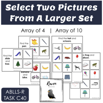 Preview of Select Two Pictures From A Larger Set Task Cards (Array of 4 and 10)