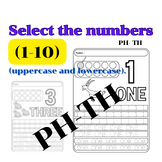 Practice writing numbers 1 to 10 (uppercase and lowercase).
