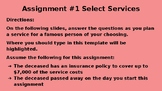 Selecting Funeral Services & Budget Assignment template